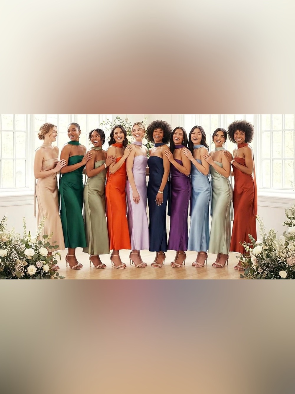 David’s Bridal The Edit by DB Studio Strapless Charmeuse Sheath Dress with Scarf